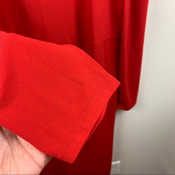 NWT gorgeous Eloquii red Puff Shoulder Midi Dress for special occasions, 18 - Picture 5 of 11